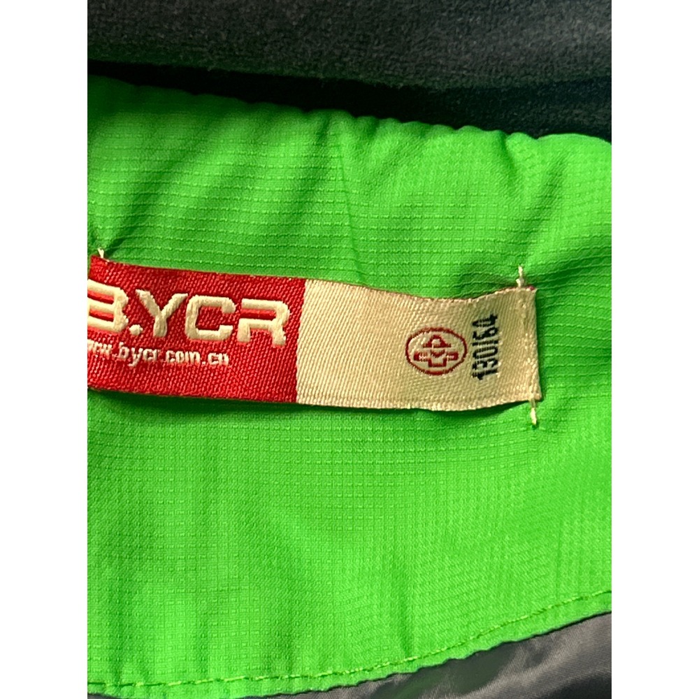 Kids BYCR Jacket Bright Green Gray Hooded Zip Up Outerwear Size‎ 8 - Picture 2 of 8